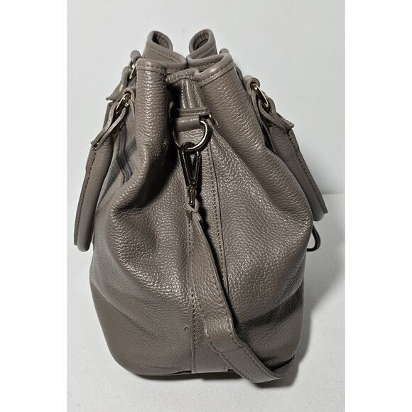 Vintage Liz Claiborne Pebble leather Drawstring Bucket Shoulder Bag Made Italy - Picture 8 of 15